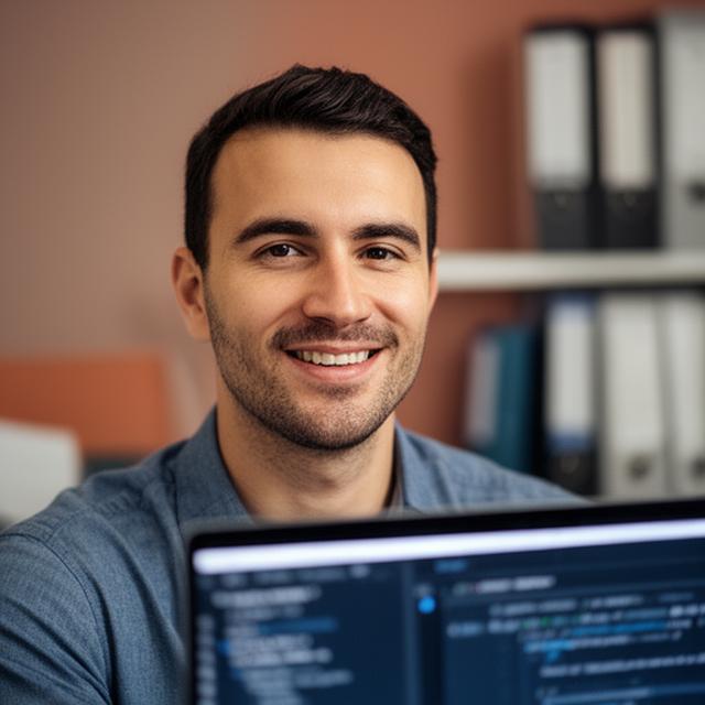 Nick Hartwell in a Glendale office reviewing HeidiSQL settings on a laptop